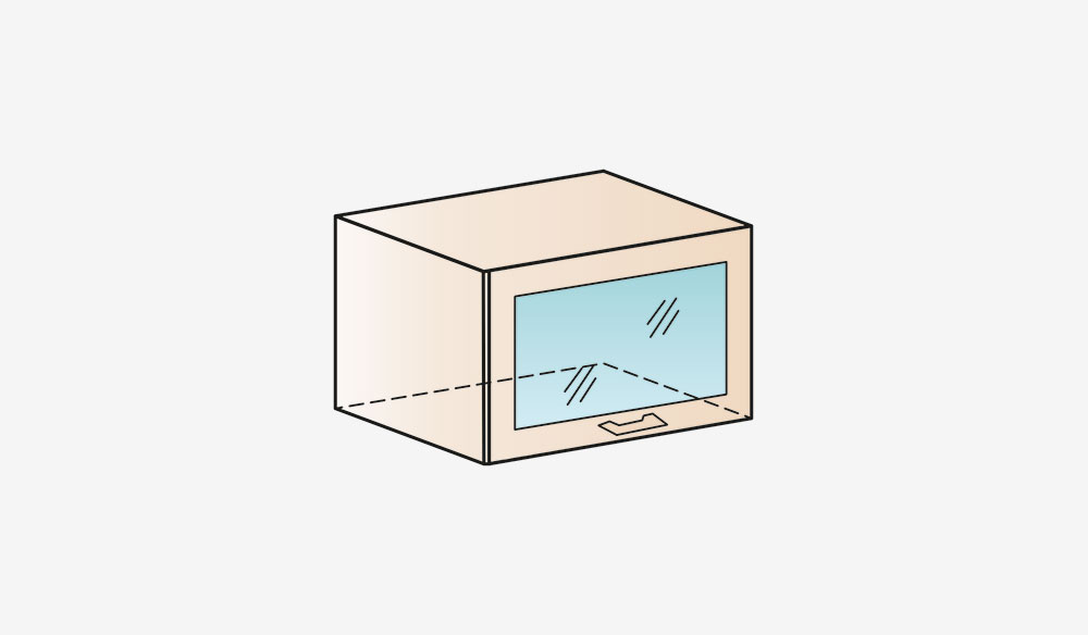 Селена. Белая шкаф верхний горизонтальный стекло ШВГС 600